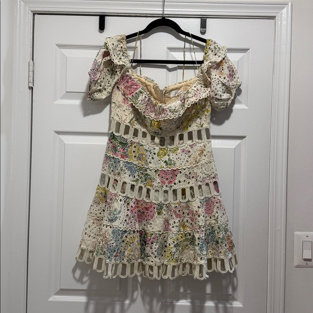 Zimmermann Heathers Off Shoulder Dress in Garden Floral - Picture 5 of 9